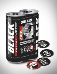 BLACK JET z odlotową przypinką