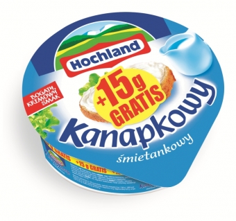 Hochland Kanapkowy - promocja konsumencka plus 15% gratis