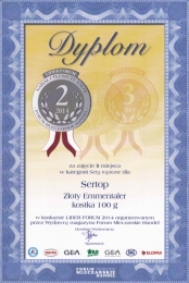 Dyplom dla Złotego Ementalera