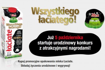 Wszystkiego ŁACIATEGO! 20 000 złotych  i ekskluzywne prezenty od ŁACIATEGO!  Co tydzień nagrody pieniężne i porcelana śniadaniowa Villeroy& Boch.