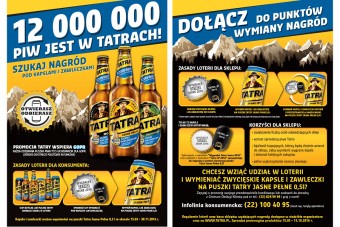 Ruszyła druga edycja loterii „Miliony piw są w Tatrach”. Do wygrania 12 000 000 piw Tatra.