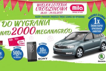 18 stycznia 2017 ruszyła wielka, urodzinowa loteria supermarketów Mila!