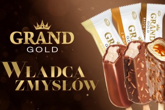 Koral z reklamą lodów Grand Gold