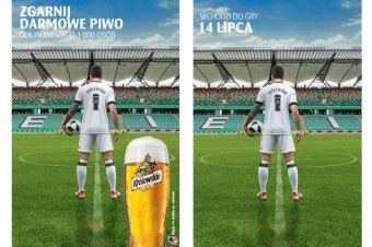 Piwo Królewskie 3.2% na stadionie Legii Warszawa