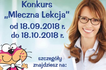 Weź udział w konkursie „Mleczna lekcja” i wygraj odwiedziny kota Mleczysława dla swojej klasy