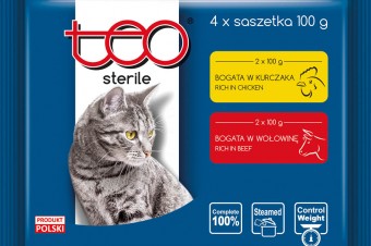 TEO® STERILE czteropak saszetek dla kotów po zabiegu sterylizacji/kastracji