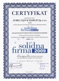 Alrec Laureatem certyfikatu Solidna Firma 2009