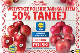 Lidl wprowadza promocję -50% na wszystkie polskie jabłka