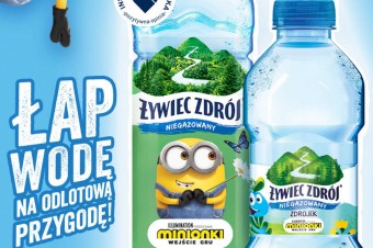 Minionki na opakowaniach wody Żywiec Zdrój