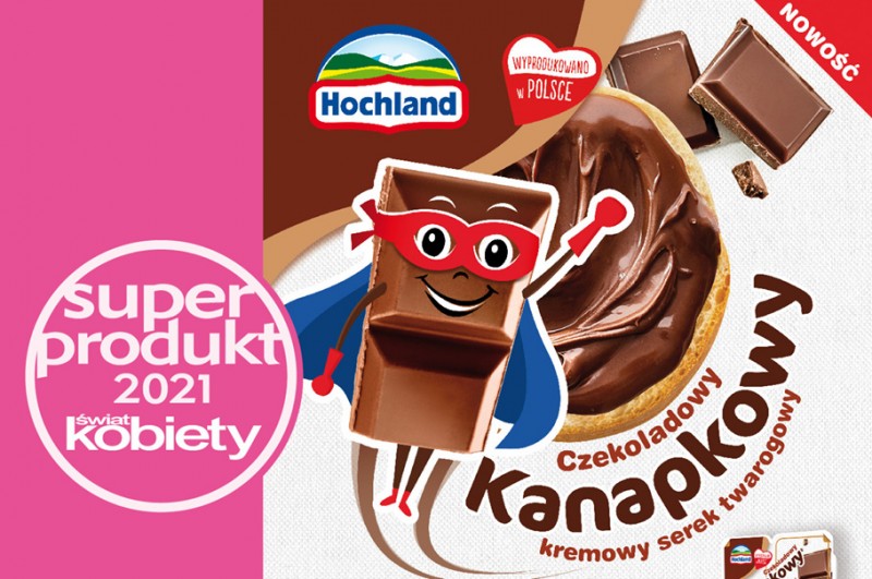 Kanapkowy czekoladowy serek twarogowy Hochland z nagrodą Superprodukt „Świata Kobiety” 2021!