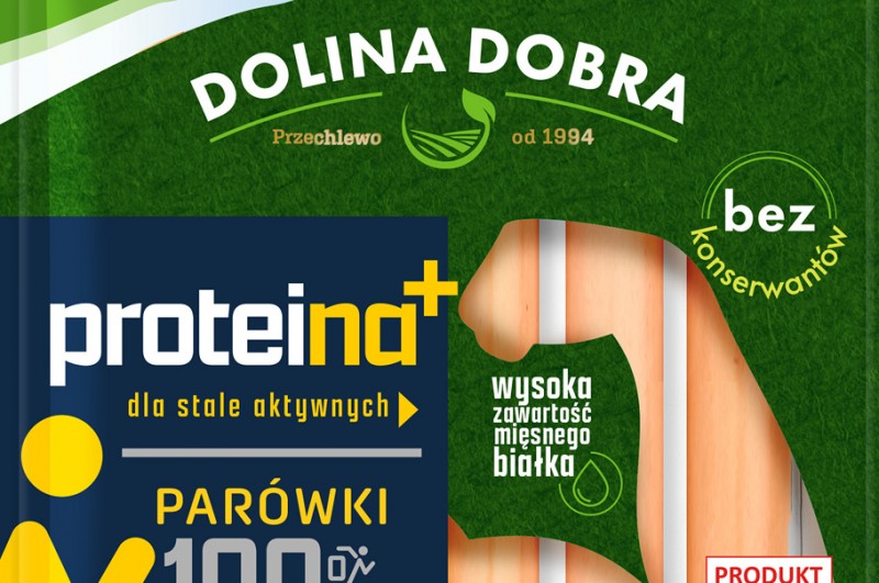 Proteina+ Parówki 100% polskiej szynki od Doliny Dobra