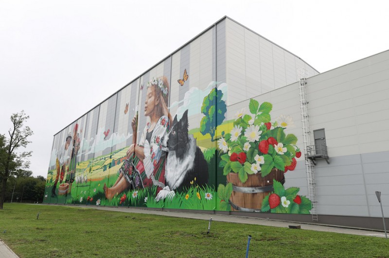 Na ścianie zakładu Agros Nova w Łowiczu powstał największy mural w Polsce