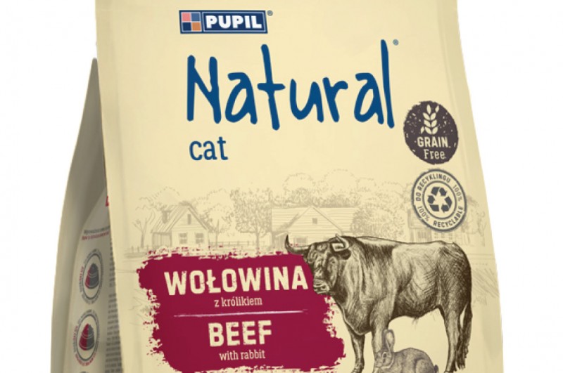 PUPIL NATURAL pełnoporcjowa karma sucha dla kotów dorosłych, wołowina z królikiem