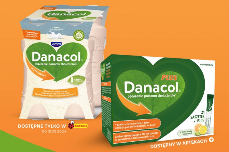 Grupa spółek DANONE wprowadza jogurty pitne i suplement diety pod marką Danacol