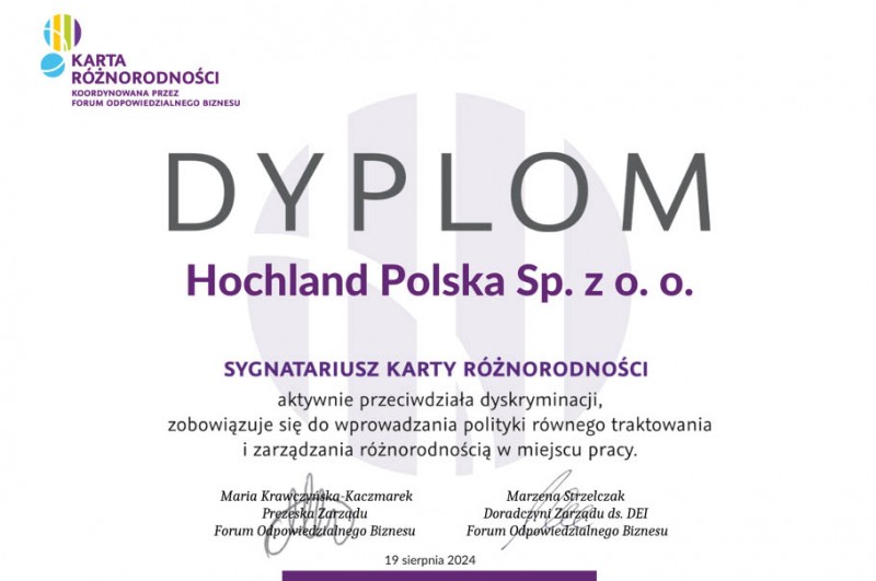 Hochland Polska sygnatariuszem Karty Różnorodności