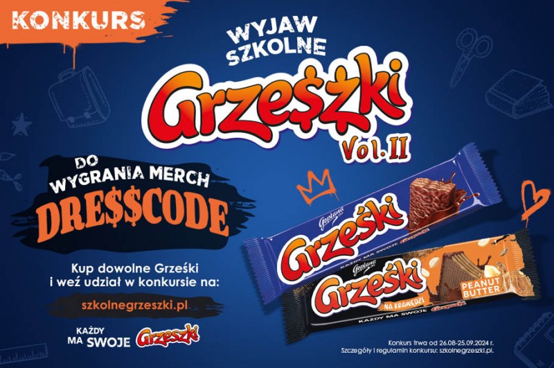 Grześki startują z konkursem konsumenckim „Wyjaw Szkolne Grzeszki vol.2”