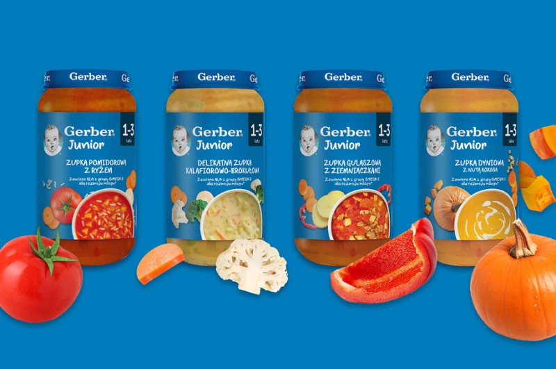 Nowe zupy GERBER Junior z kwasem tłuszczowym ALA z grupy OMEGA-3 