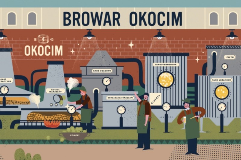 Sztuka warzenia i ilustracji w jednym miejscu - nowym muralu w Browarze Okocim