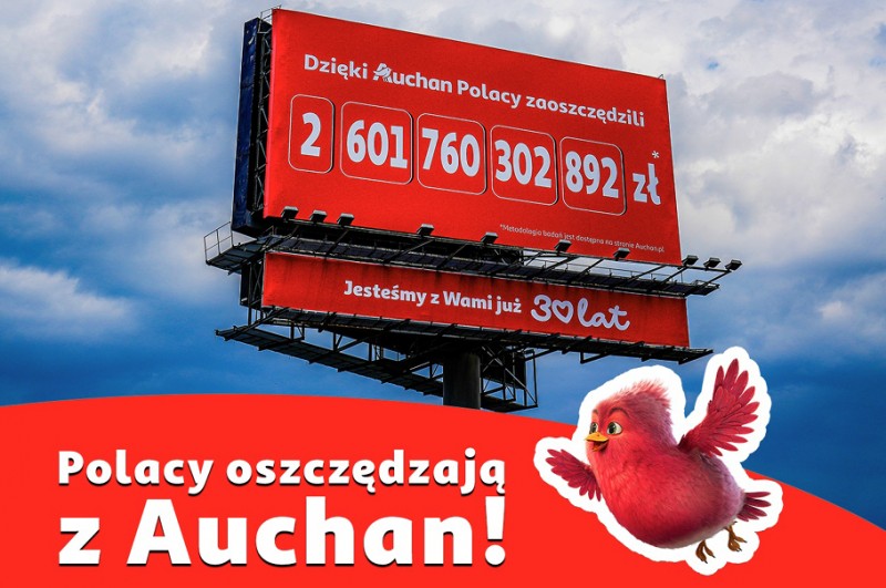 30 lat oszczędzania z Auchan. Polacy zostawili w portfelach ponad 2,6 bln zł