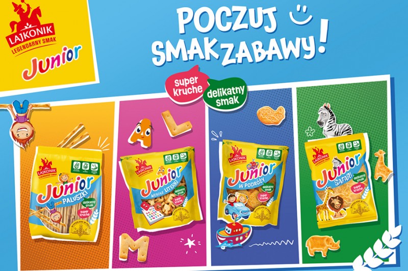 Lajkonik odświeża linię Junior. Kultowe przekąski w nowych opakowaniach