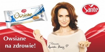 Agnieszka Maciąg reklamuje Sante na billboardach i w prasie
