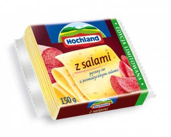 Teraz ser topiony Hochland w plastrach Z salami!
