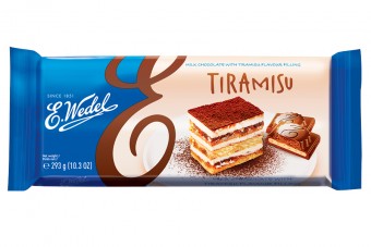 Milk chocolate with Tiramisu flavour filling 293g